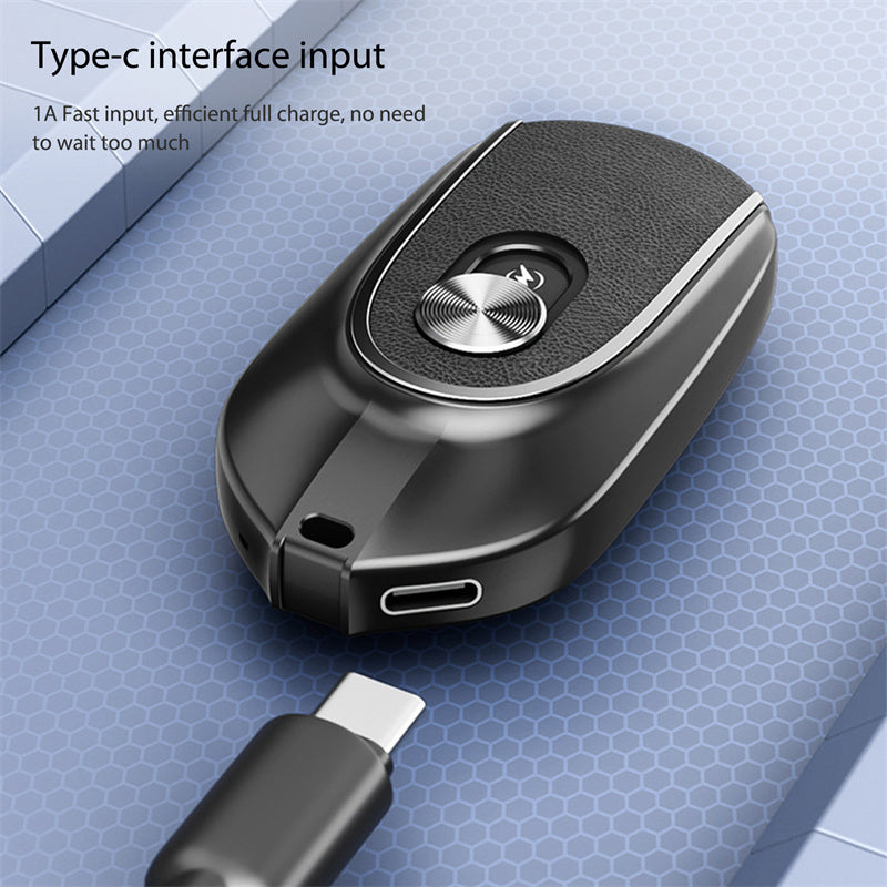 Power Bank Keyring Hanging Buckle 2 Output Interfaces 5V Retractable Plug Waterproof Phone Charging Accessories