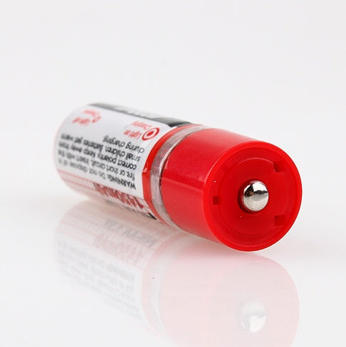 Rechargeable Batteries 2 x USB AA 1450mAh 1.2V Ni-MH with red caps, designed for multiple recharges. Ideal for general-purpose electronic devices.