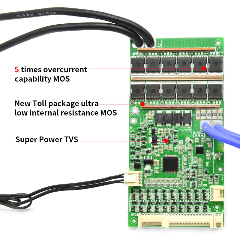 JBD Smart LiFePO4 BMS with Bluetooth - 6S to 21S (40A, 80A, 100A) | UART Function, Balance Board for E-Bike,